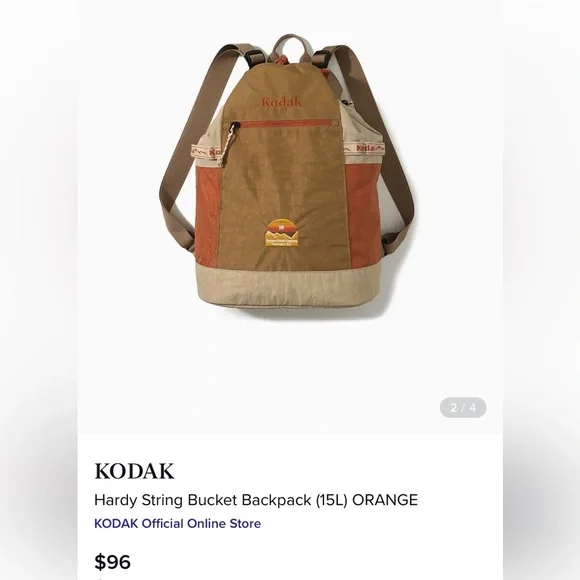 Kodak Hardy String Bucket Backpack (15L) Yellow - Picture 6 of 7